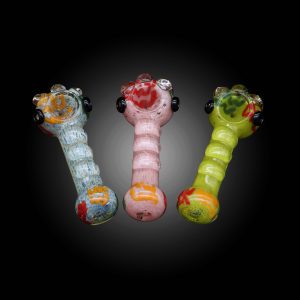 4.5'' FRIT RIBBON COLOR CLAW MARBLE MIX COLOR HAND PIPE 8CT JAR