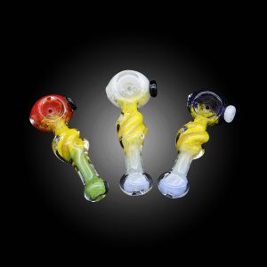 3.5'' TRIPLE FRIT COLOR TWISTED BODY MIX COLOR HAND PIPE 15CT JAR