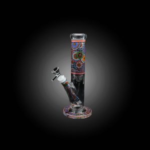 10'' FLOWERY MOZAIC CYLINDER WATER PIPE PINK