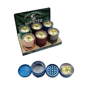 HIPSTER ROULETTE WHEEL ON TOP SIDE WINDOW LONG GRINDER 63MM 4PART -BOX OF 6 (ZM63403-4P) - 6135465634034
