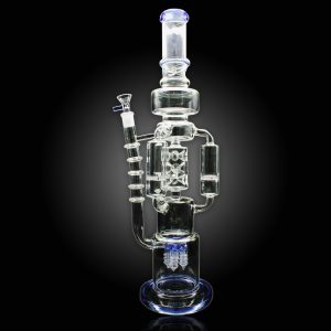 20'' ALPHA TRIPLE HONEY COMB ARM DRILL PERC WATER PIPE DARK BLUE