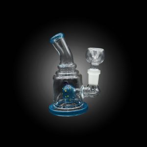 5.5'' STRAWBERRY NECK BENT PERC WATER PIPE TIFFANY BLUE - 100000953487