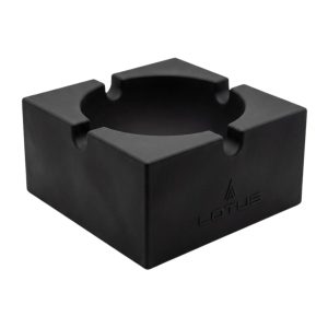 LOTUS SILICONE ASHTRAY EXTRA LARGE SQUARE (10''W X 10''L X 5''H) -BAD BOY (BLACK)