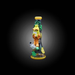 14'' 3D RAGING LEMON BEAKER WATER PIPE GLOW IN DARK YELLOW