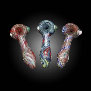 3.5'' FRIT NET LINE MIX COLOR HAND PIPE 15CT JAR