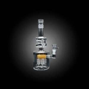 9'' VIBRANT DISTRUCTO PERC WATER PIPE YELLOW