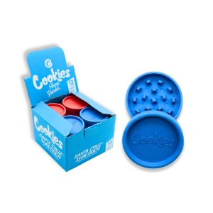 SANTA CRUZ COOKIES SHREDDER HEMP GRINDER MEDIUM 2 PART RED & BLUE -BOX OF 12 PCS
