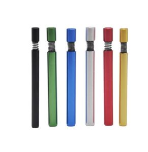 HIPSTER ONE HITTER METAL COLOR SPRING PUSHUP PIPE 78MM 100CT BOX (H-009) - 691835631455