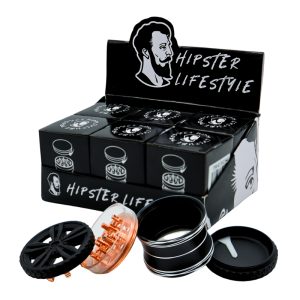 HIPSTER TURBO GRIND WHEEL SHAPED TOP LID GRINDER 4 PART 65MM -BOX OF 6 (DK5219-4) - 691835649559