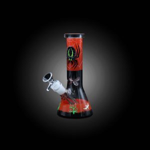 8'' 3D SPIDER ART FESTIVE BEAKER WATER PIPE ORANGE