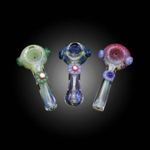 3.5'' FRIT HEAD FLOWER ATTACHED MIX COLOR HAND PIPE 10CT JAR