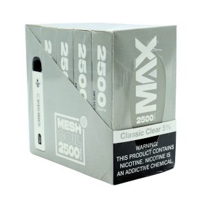 CRAVE PLUS MAX DISPOSABLE 2500PF CLASSIC CLEAR 5% NIC -BOX OF 10 - 2763278358102