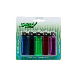 SMOXY CLEAR LIGHTER BLISTER 5CT PACK -BOX OF 8 PACK (40TC) -SL120D - 762983304765