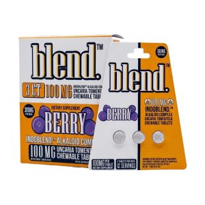 BLEND BOTANICAL INDOBLEND ALKALOID COMPLEX CHEW TAB (100MG PER TAB - 3CT PACK ) BERRY -BOX OF 5 PACK - 850086026926