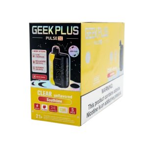 GEEK PLUS PULSE-X DISPOSABLE 40000PF CLEAR UNFLAVORED (SOUTHLINE) 5% -BOX OF 5 (20000PF PULSE MODE) - 6942598705926