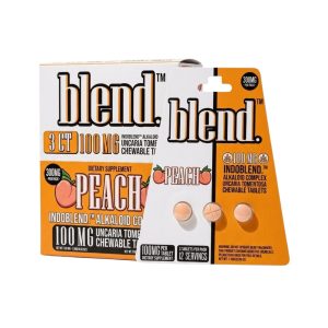 BLEND BOTANICAL INDOBLEND ALKALOID COMPLEX CHEW TAB (100MG PER TAB - 3CT PACK ) PEACH -BOX OF 5 PACK - 850086026940