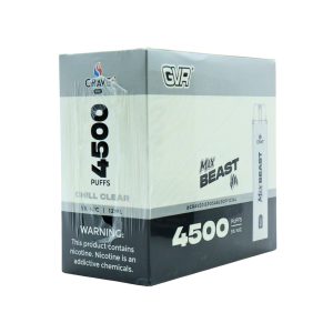 CRAVE PLUS MAX BEAST DISPOSABLE 4500PF CHILL CLEAR 5% -BOX OF 10 - 2763278365162