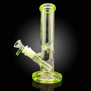 8'' INDIGO STRIGHT TUBE WITH COLORED MOUTH PIECE -BRIGHT GREEN