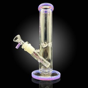 8'' INDIGO STRIGHT TUBE WITH COLORED MOUTH PIECE -PURPLE