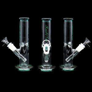 8'' INDIGO STRIGHT TUBE WITH COLORED MOUTH PIECE JADE