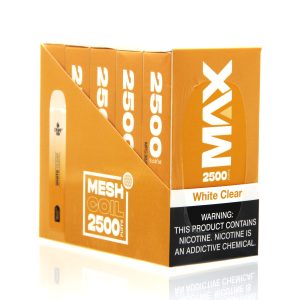 CRAVE PLUS MAX DISPOSABLE 2500PF WHITE CLEAR 5% NIC -BOX OF 10 - 2763278358546
